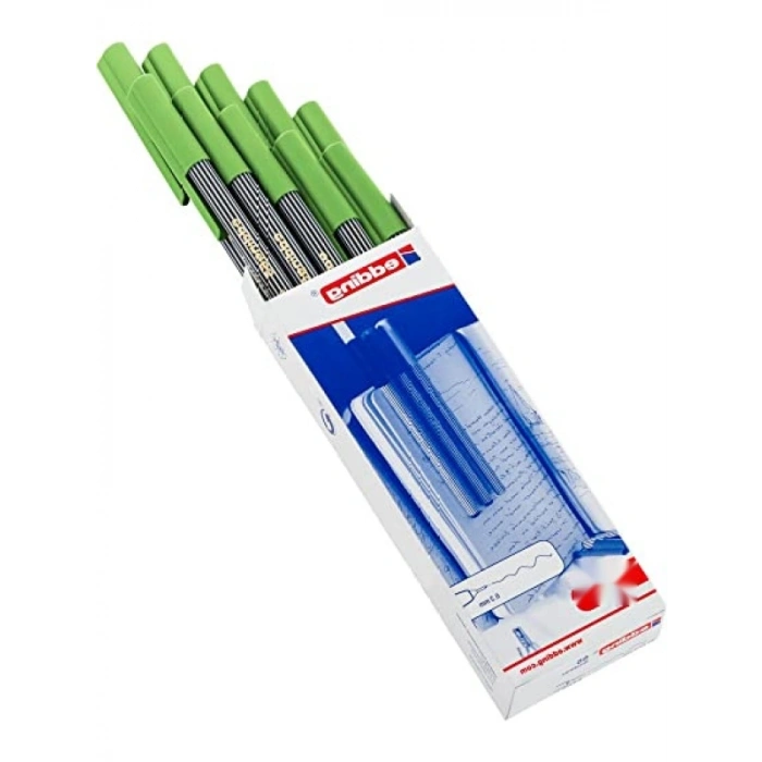 0,3 mm Uçlu Açık Yeşil Fineliner Kalem Seti - 10 Adet