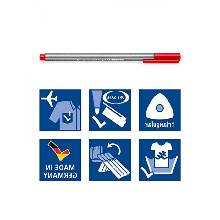 0.3 mm Uçlu Üçgen Fineliner Kalem Seti, 10 Adet, Yüksek Kalite