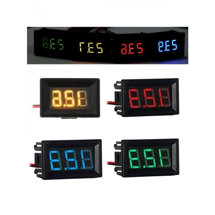 0.36 inç Voltmetre, DC2.4V-30V Ölçüm için 2 Kablolu Cihaz