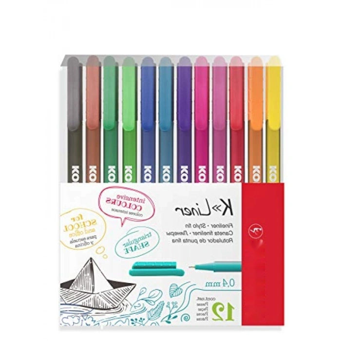 0,4 mm Kalınlığında 12 Renkli Fineliner Seti