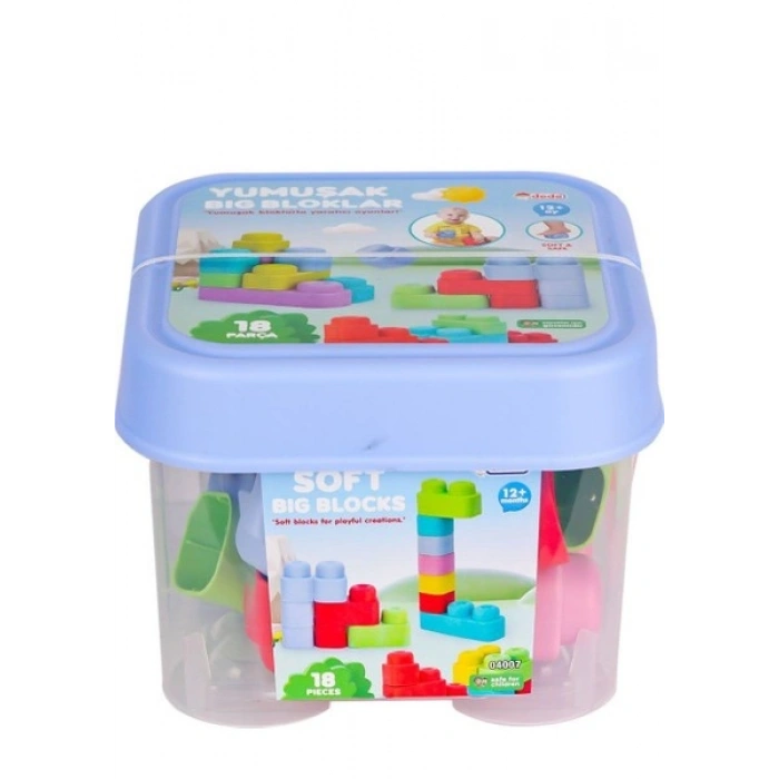 04007 Yumuşak Big Bloklar Kova 18 Parça -Dede