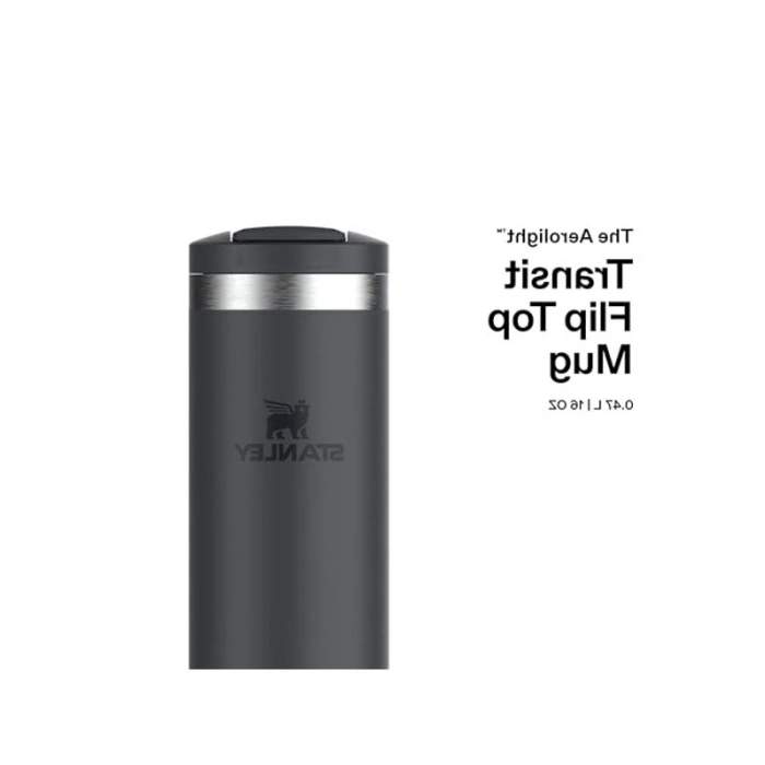 0.47 Litre Siyah Termos Bardak, FlipTop Tasarım