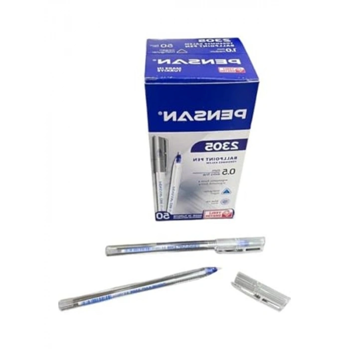 0.5 mm İğne Uçlu Mavi Tükenmez Kalem, 50 Adet Paket İçinde