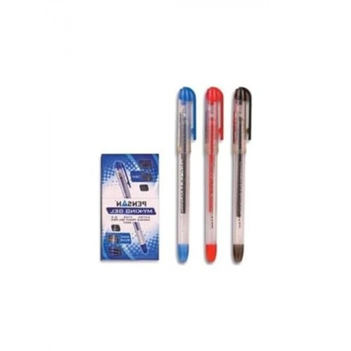 0.5 mm Jel Kalem Seti 3lü, Siyah-Mavi-Kırmızı Renk Seçenekleriyle