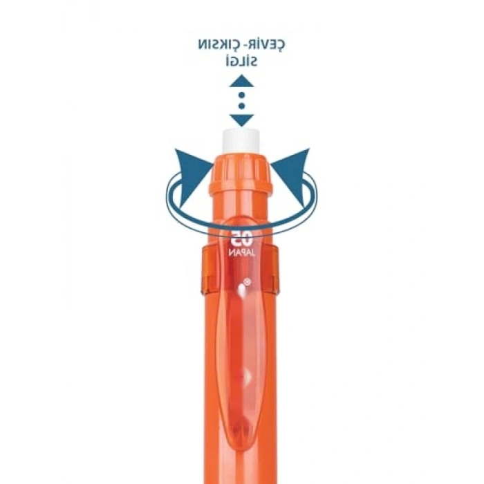 0.5 mm Mekanik Kalem, Kiremit Renk, Gizlenebilir Silgi