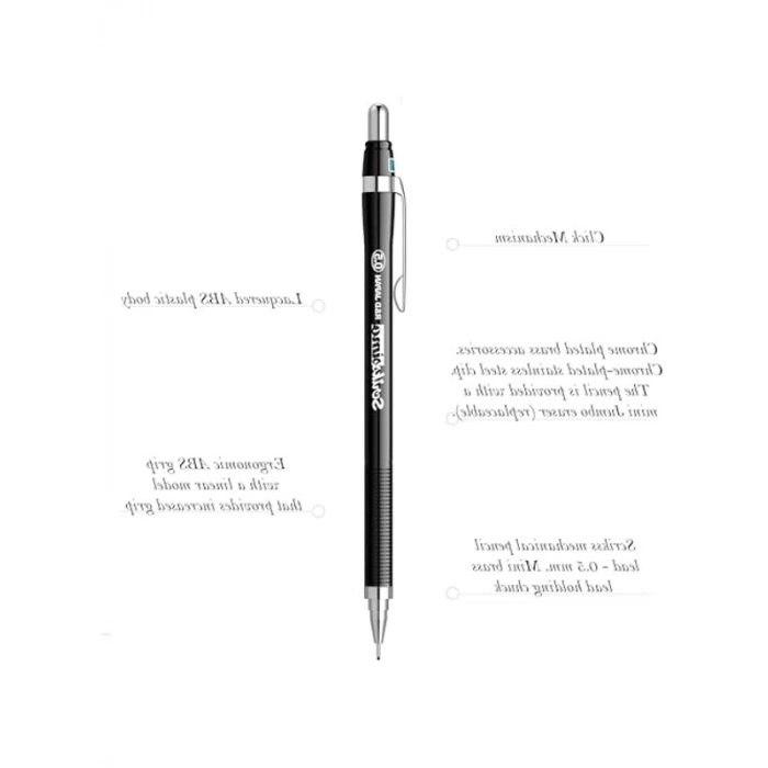 0.5 mm Uçlu Mekanik Kurşun Kalem, Şık Siyah Renk