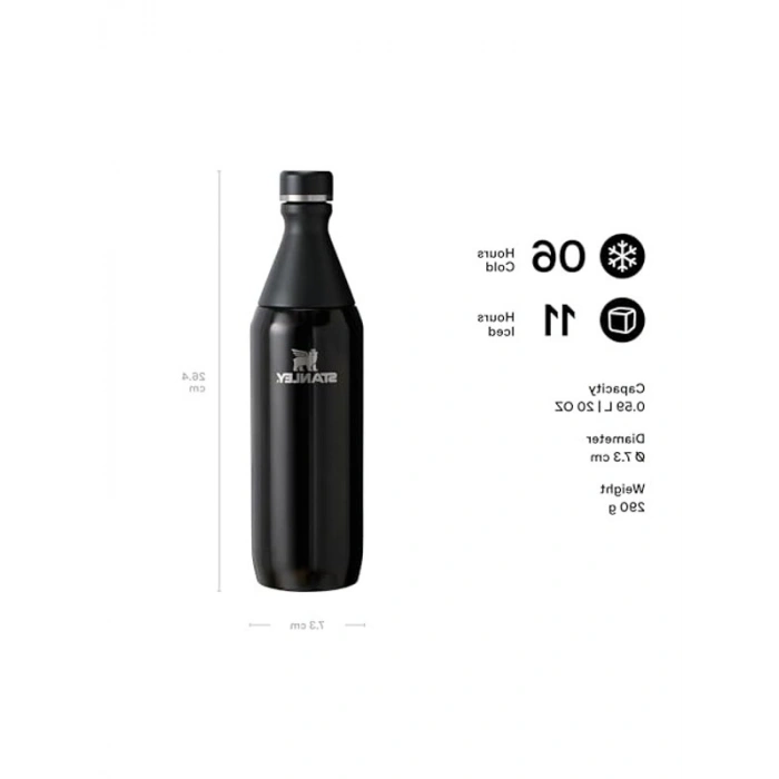 0.6 L kapasiteli soğuk su şişesi, şık tasarım