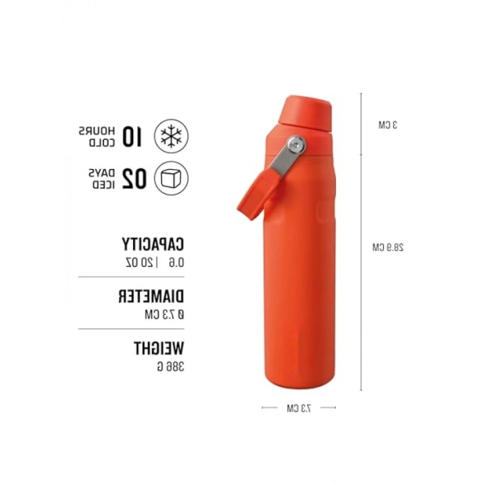 0.60 Litre Kapasiteli Turuncu/Mürdüm Renkli Paslanmaz Çelik İçecek Şişesi