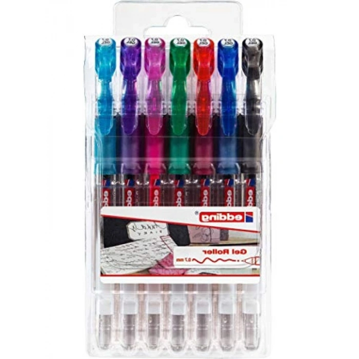 0.7 mm Jel Roller Kalem Seti, Siyah, Kırmızı, Mavi, Yeşil, Mor, Pembe, Açık Mavi