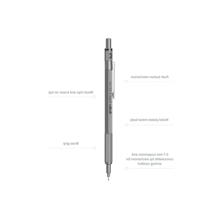 0.7 mm Mekanik Kurşun Kalem, Gri