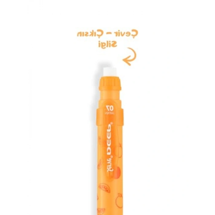 0.7 mm Mekanik Kurşun Kalem, Turuncu Renk, Gizlenebilir Uç