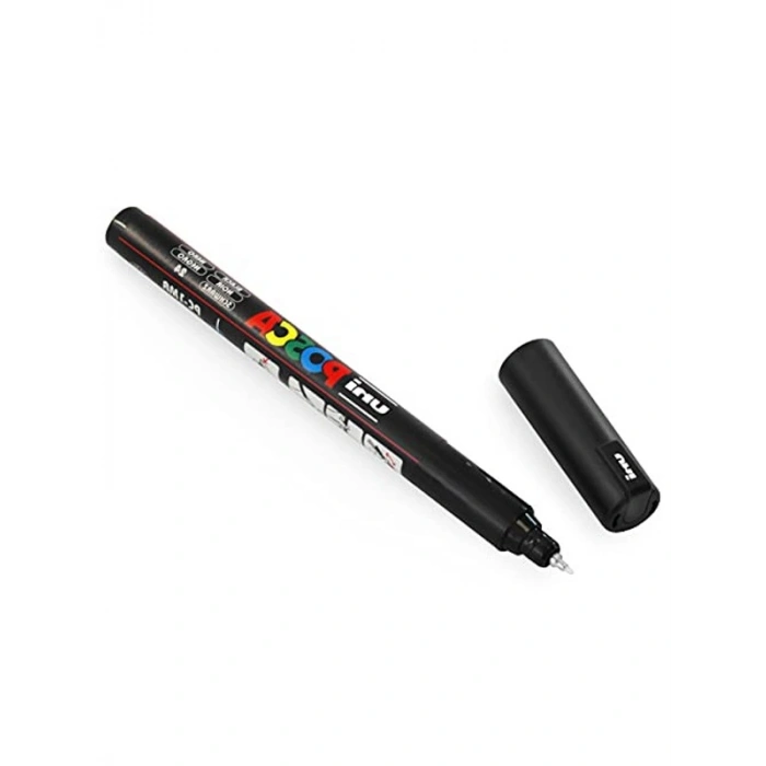 0.7 mm Siyah ve Beyaz Boya Marker Kalemi, İki Adet Paket