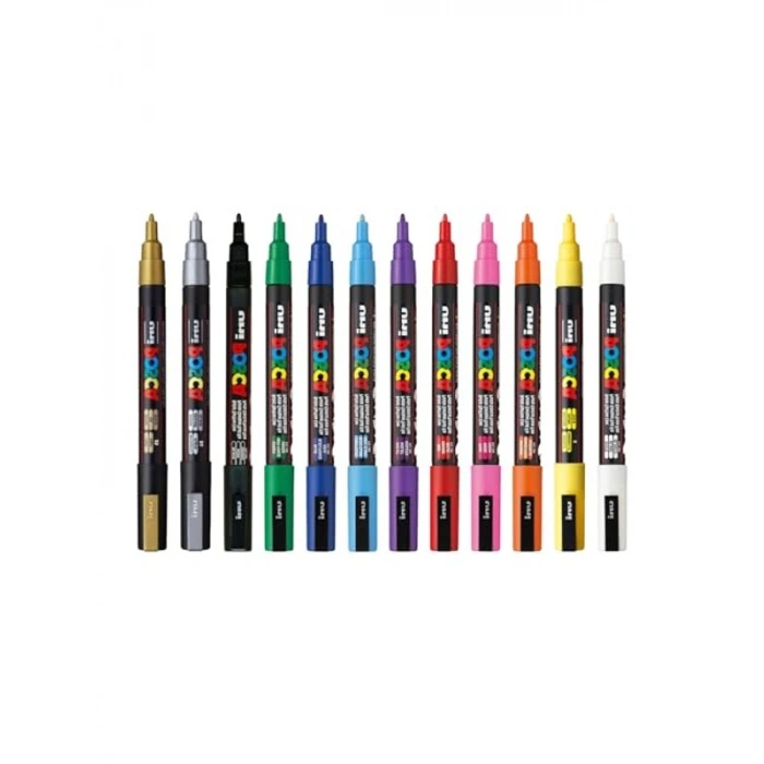 0.9-1.3 mm Keçe Uçlu Markör Kalem Seti, 12li