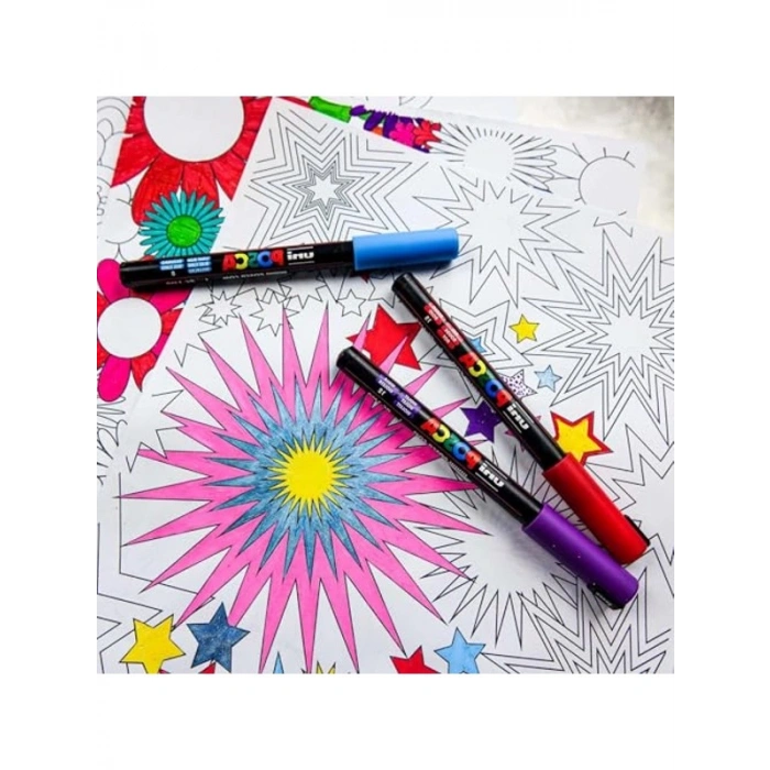 0.9-1.3 mm Keçe Uçlu Markör Kalem Seti, 12li