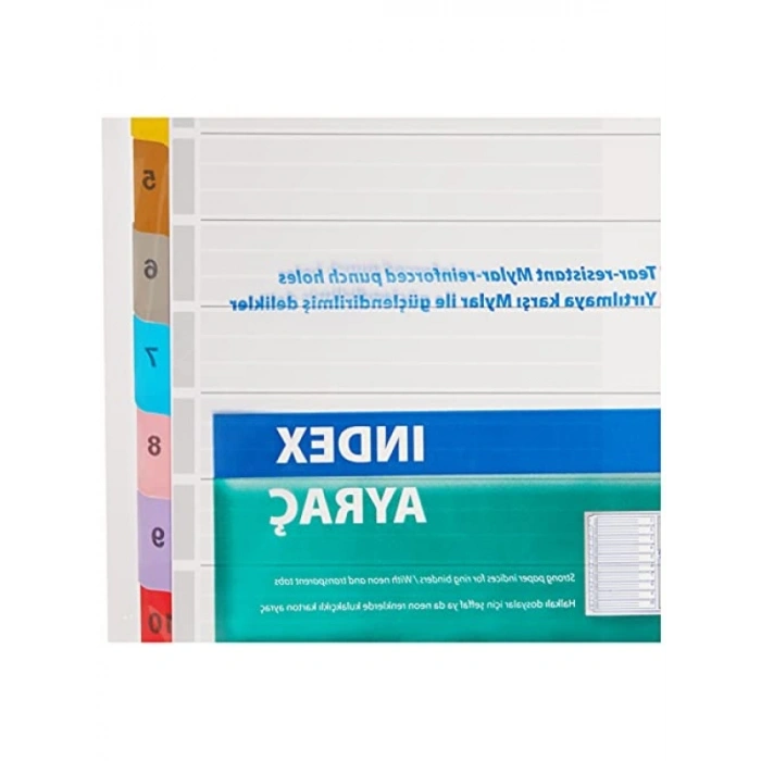 1-10 Renkli Rakam Ayracı - A4 Boyutunda