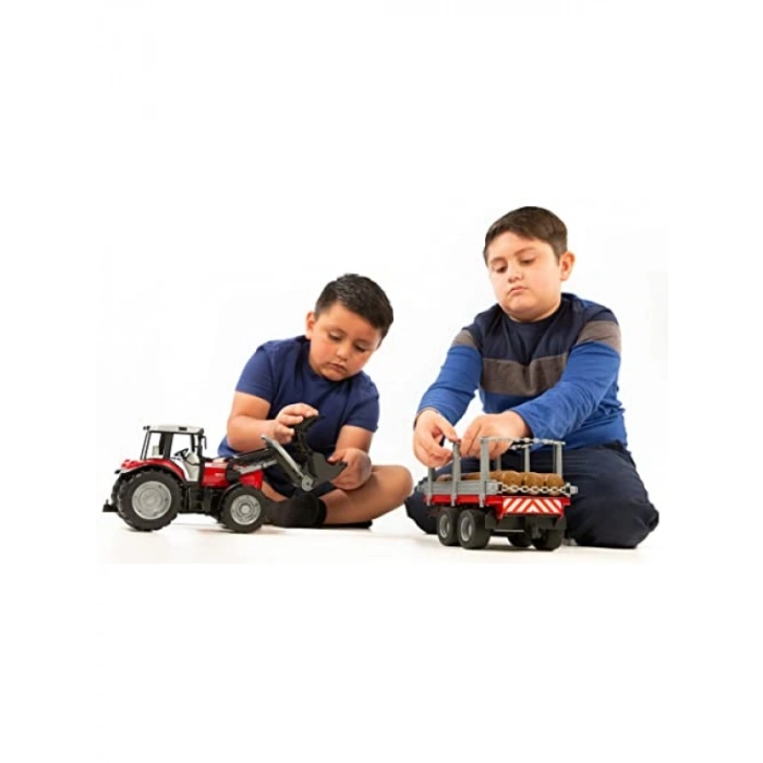 1:16 Ölçekli Kepçeli Traktör ve Römork Seti