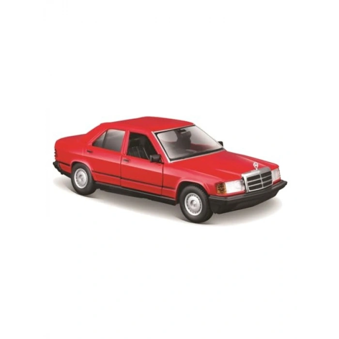1:24 Ölçeğinde Kırmızı Model Araba - Mercedes 190E (1987)