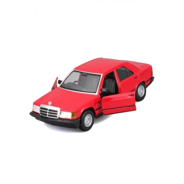 1:24 Ölçeğinde Kırmızı Model Araba - Mercedes 190E (1987)
