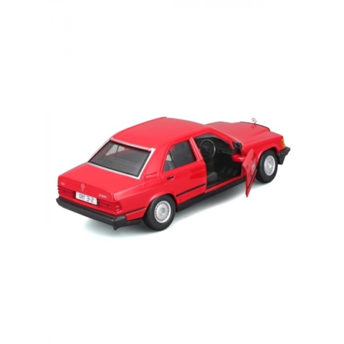 1:24 Ölçeğinde Kırmızı Model Araba - Mercedes 190E (1987)
