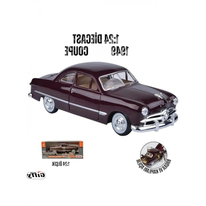 1:24 Ölçek Die-Cast Metal Klasik Araç Modeli - 1949 Coupe