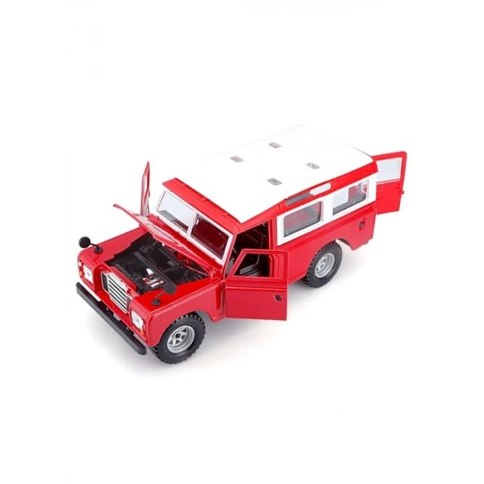 1:24 Ölçekli Kırmızı Land Rover Series II Model Araba