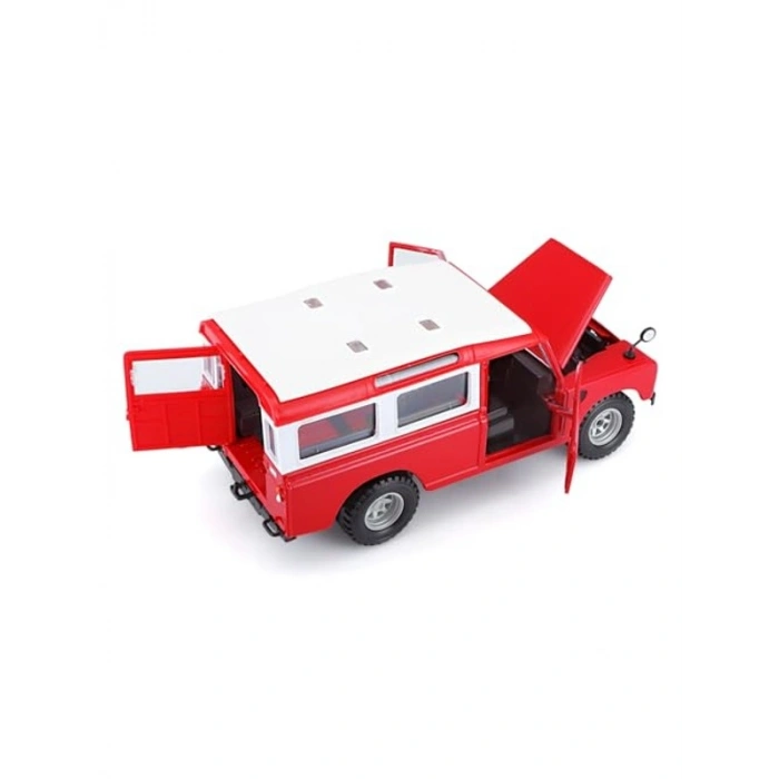 1:24 Ölçekli Kırmızı Land Rover Series II Model Araba