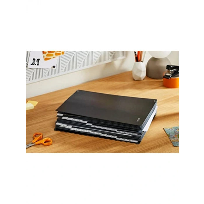 1-31 Numaralı Evrak Düzenleyici Mukavva Kaplı Siyah