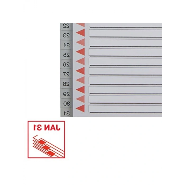 1-31 Rakamlı Separatör, A4, Gri, 100108