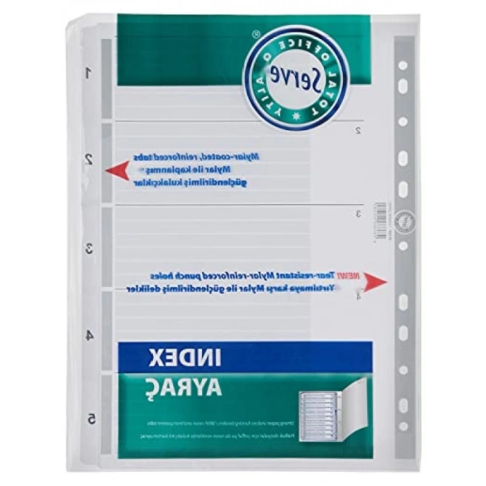 1-5 Rakamlı A4 Karton Ayrac