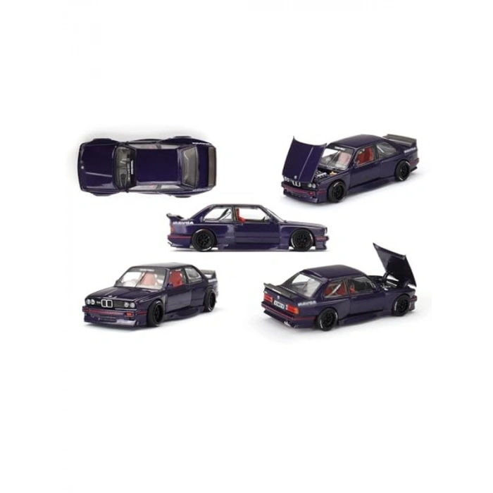 1/64 Diecast Model Araba, Mor Metalik Tasarım