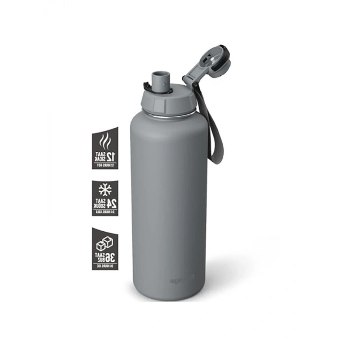 Sızdırmaz Çelik Termos, 1500 ml Kapasite, Gri Renk Seçeneği