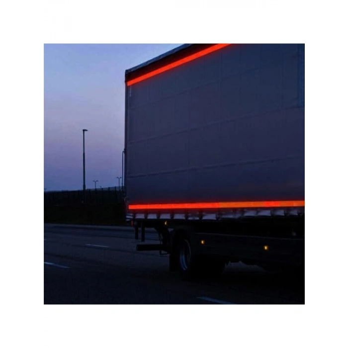 1 Metre Uzunluğunda 5 cm Genişliğinde Kırmızı Reflektörlü İkaz Bantı