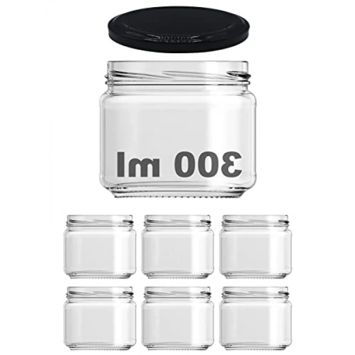 10-1000 ml Kapasiteye Sahip Cam Kavanoz Seti - 6 Adet