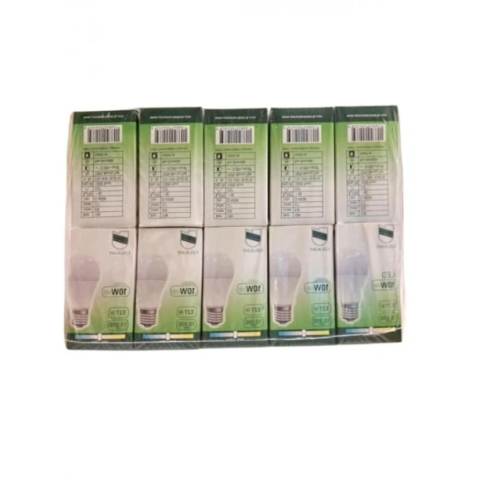 10 Adet 10W A60 E27 4000K Gün Işığı LED Ampul