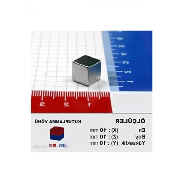 10 Adet 10x10 mm Güçlü Neodyum Mıknatıs Seti