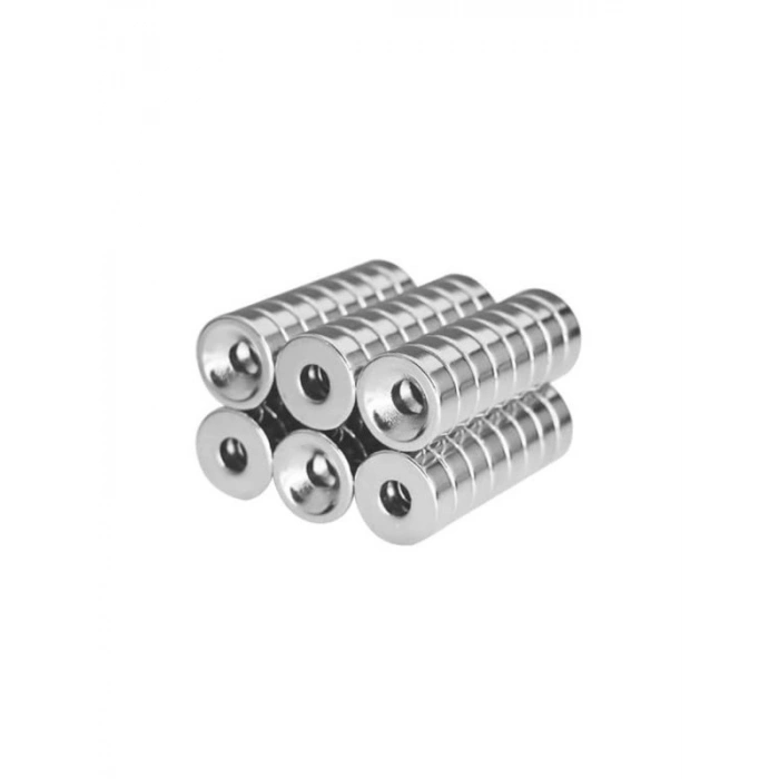 10 Adet Havşalı Delikli Neodyum Mıknatıs, 15x5 mm