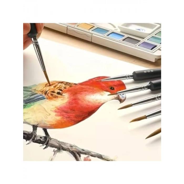 10 Adet Hobi ve Araba Rötüş Fırça Seti - İnce Detay Boyama