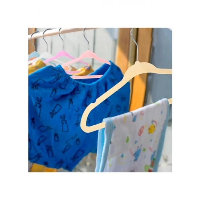 10 Adet Kadife Kaymaz Çocuk Askısı Seti