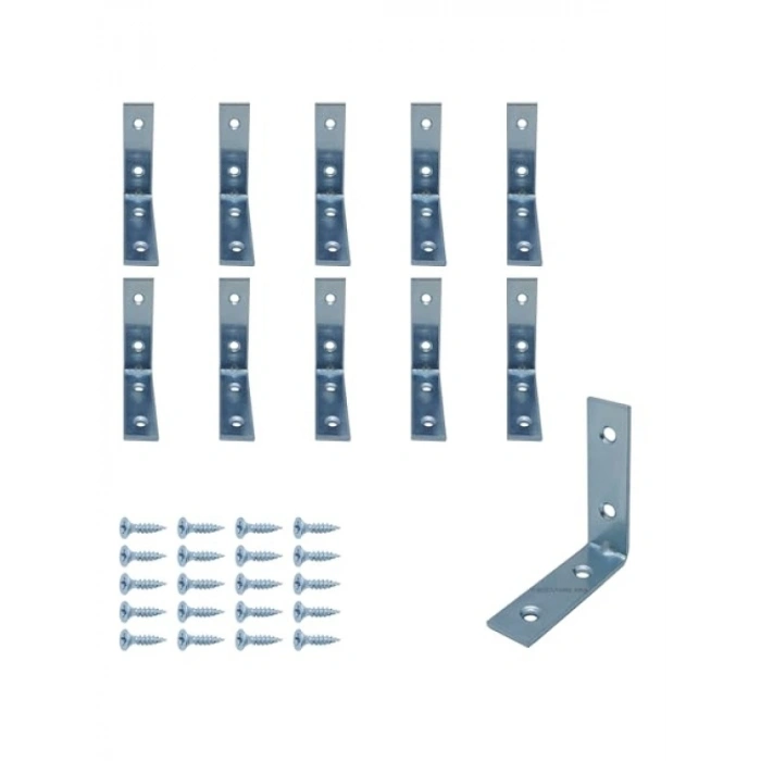 10 Adet L Demir Gönye Köşebent, 16x55x55mm, Mobilya Sabitleme Aparatı