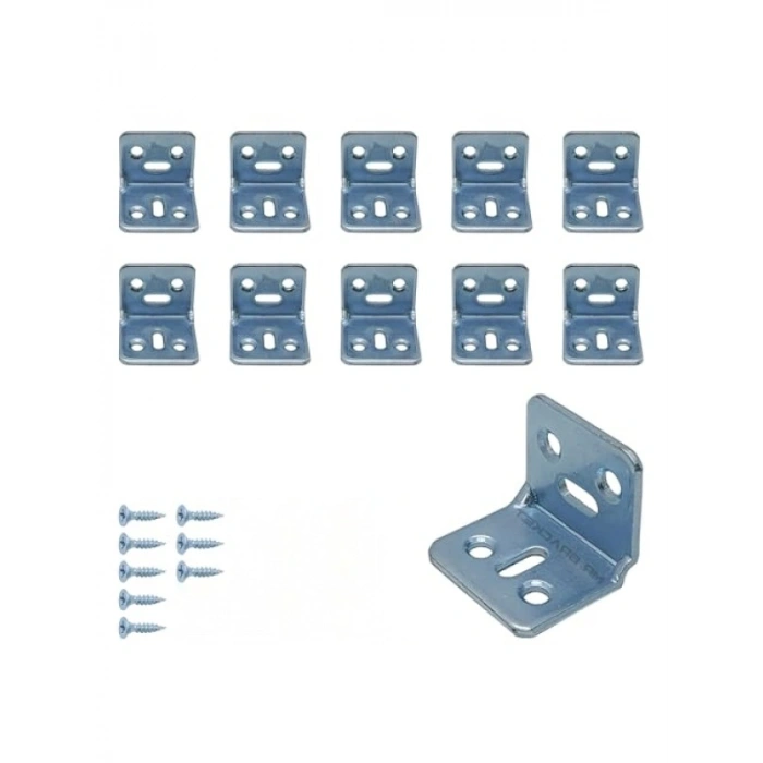 10 Adet L Demir Gönye Köşebent, 30x25x25mm