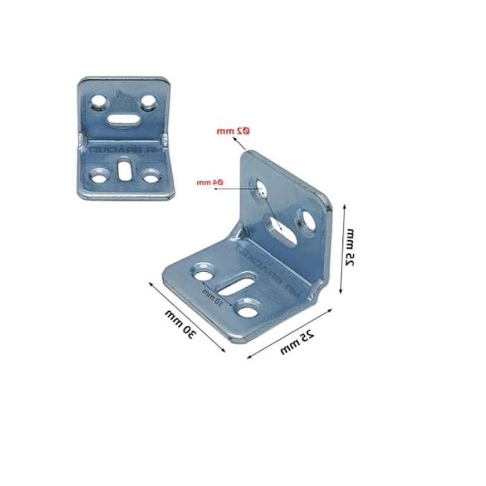 10 Adet L Demir Gönye Köşebent, 30x25x25mm