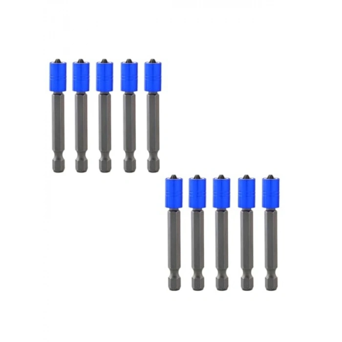10 Adet Mıknatıslı Bits Uç Seti, PH2, 65 mm, Renkli