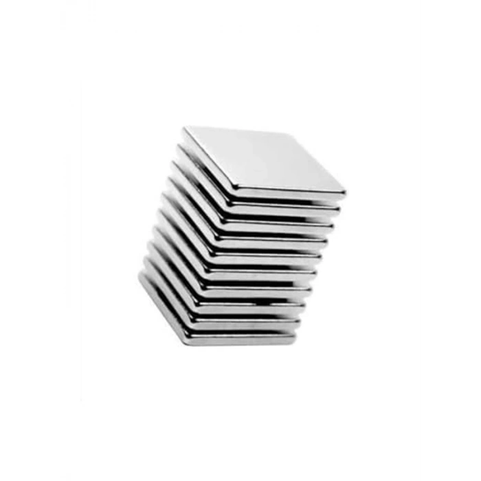 10 Adet Neodyum Mıknatıs, 20mm x 20mm x 2mm Boyutunda