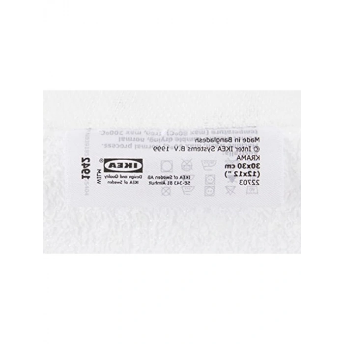 10 Adet Pamuk Yıkama Bezi - Beyaz, 30x30 cm