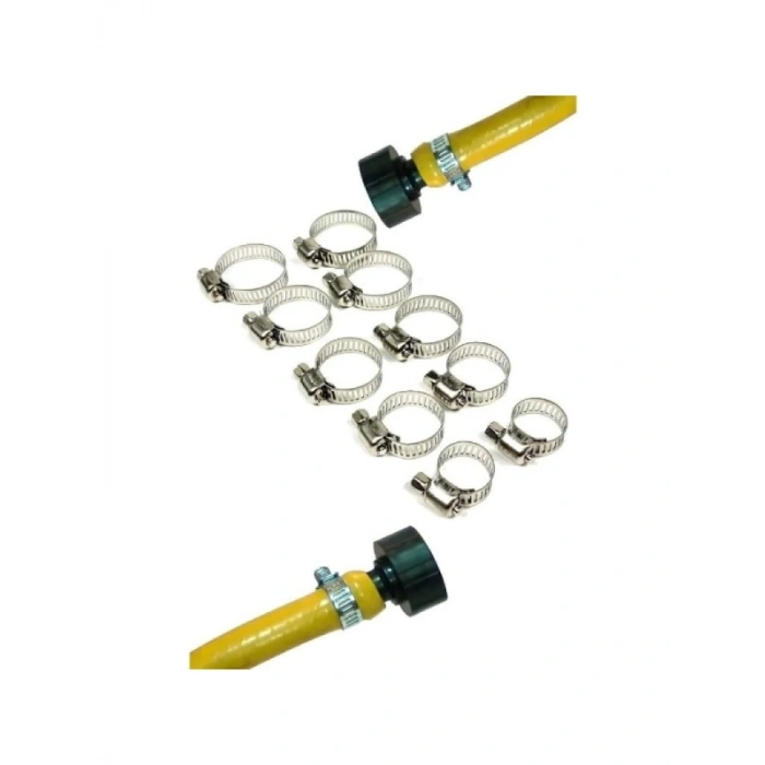 10 Adet Paslanmaz Ayarlanabilir Hortum Kelepçesi Seti
