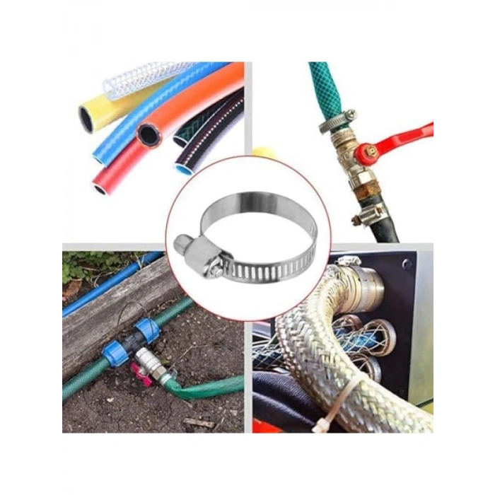 10 Adet Paslanmaz Ayarlanabilir Hortum Kelepçesi Seti