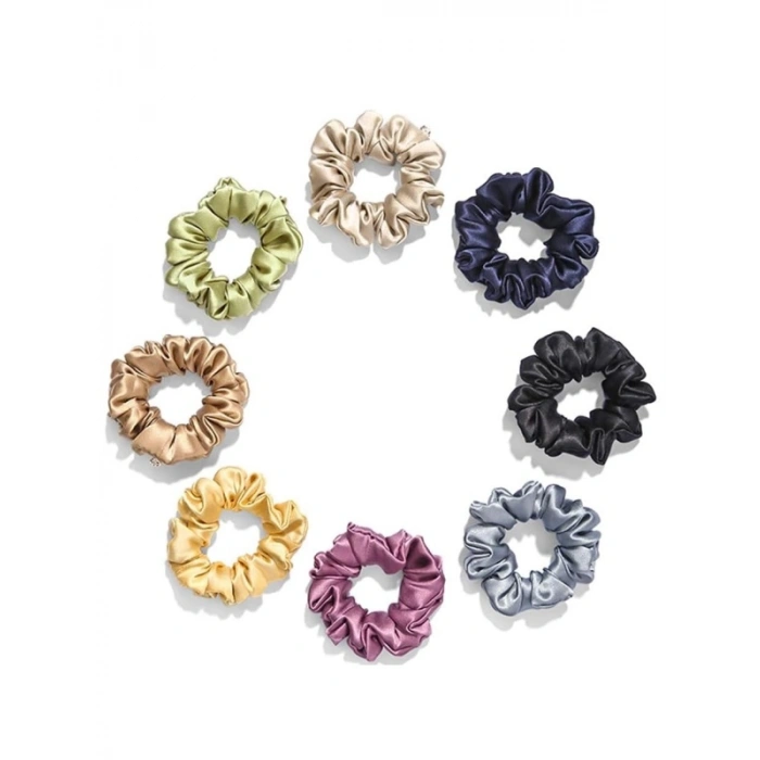 10 Adet Saten Saç Lastiği Seti