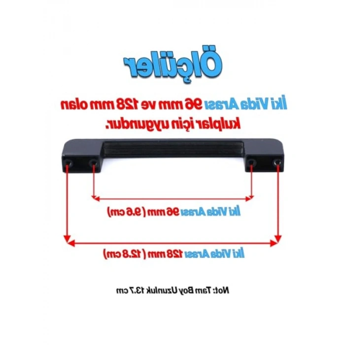 10 Adet Siyah Metal Kulp - 96 mm