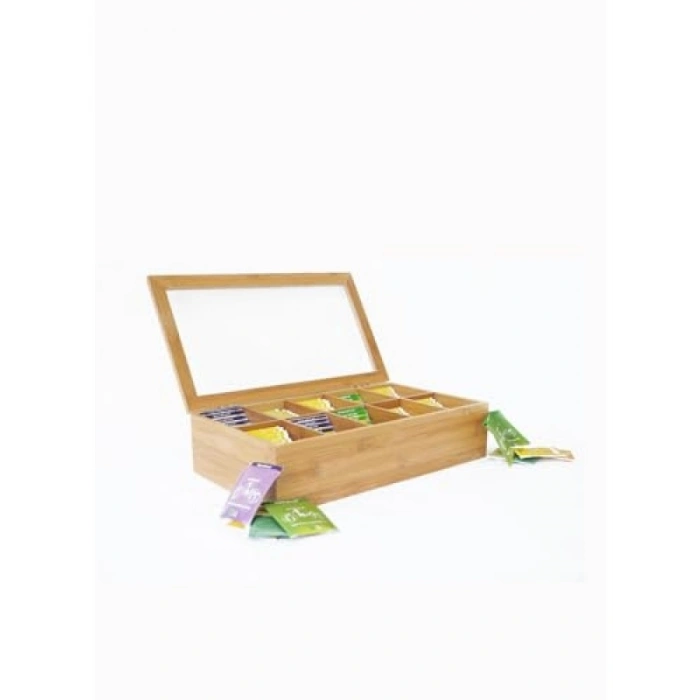 10 Bölmeli Çay Kutusu - Pratik Saklama Kapları