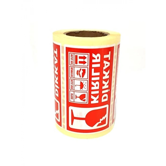 10 cm x 5 cm Kırılabilir Uyarı Etiketi, 1 Rulo 250 Adet